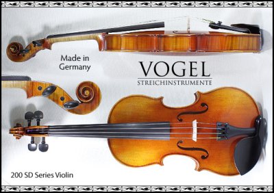 画像1: Vogel 200 高級バイオリンセット◆ストラディバリモデル （ペルナンブーコ弓付き）アンティーク仕上げ◆ドイツ製 4/4サイズ