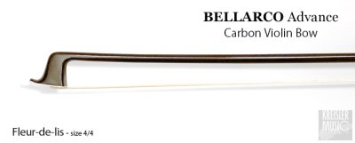 画像2: バイオリン弓◆Bellarco Advance 厳選ブラウンカーボン◆イリス紋章・白銅仕様 4/4サイズ