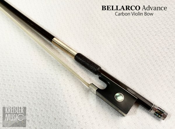 画像1: 【数量限定】バイオリン弓◆Bellarco Advance 厳選ブラウンカーボン◆大粒パールアイ・白銅仕様 4/4サイズ (1)