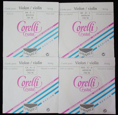 画像1: バイオリン弦 ◆コレルリ クリスタル Corelli Crystal◆3/4-4/4サイズ 4弦セット