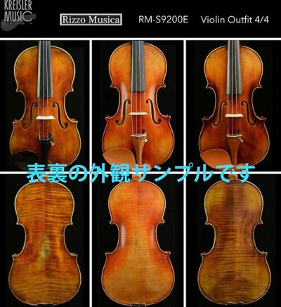 画像2: Rizzo Musica 9200E 高級バイオリンセット ペルナンブーコ弓付き!◆欧州材 4/4サイズ