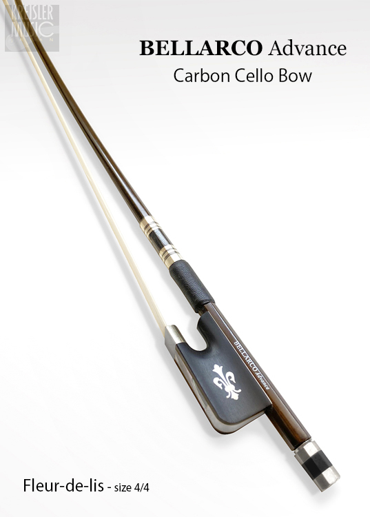 チェロ弓 Bellarco Advance 厳選ブラウンカーボン イリス紋章・白銅仕様 4/4サイズ|バイオリン通販 弦・チェロ・ビオラ・弓